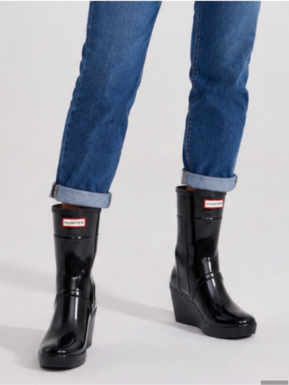 Hunter wedge midi rain boot